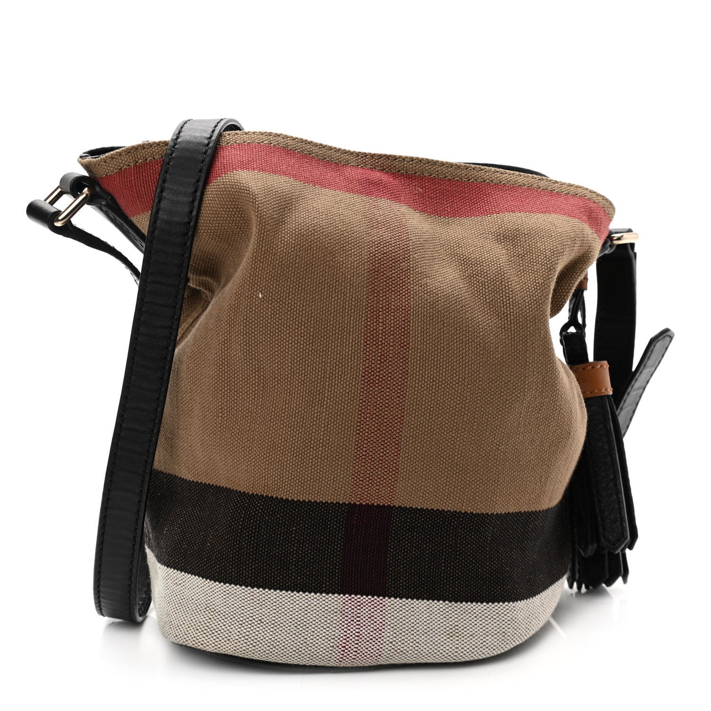 Canvas Mega Check Mini Ashby Tassel Crossbody Black