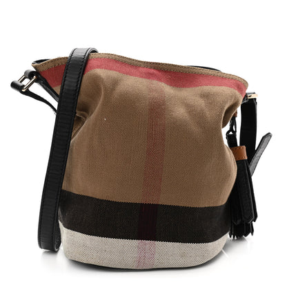Burberry Canvas Mega Check Mini Ashby Tassel Crossbody Black 3 of 12