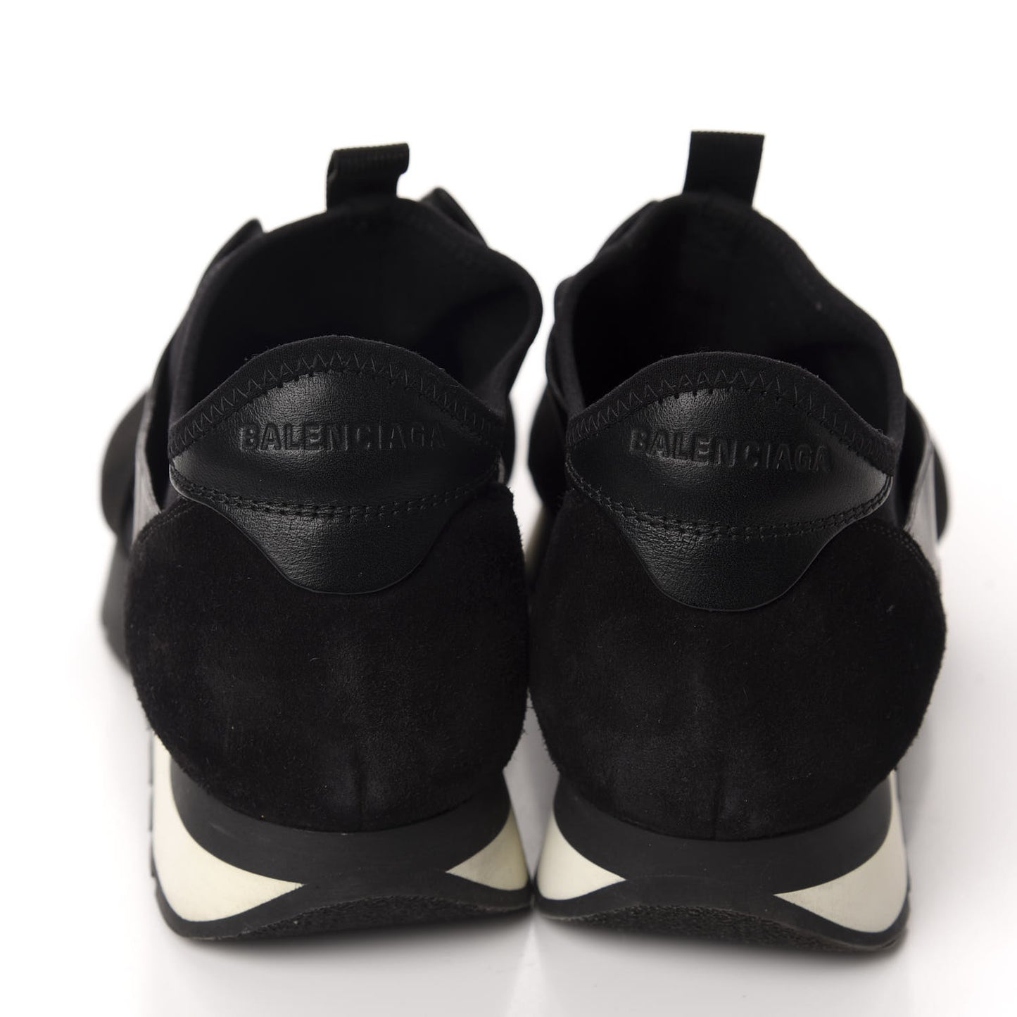 Mesh Calfskin Neoprene Suede Womens Race Runner Sneakers 40 Black