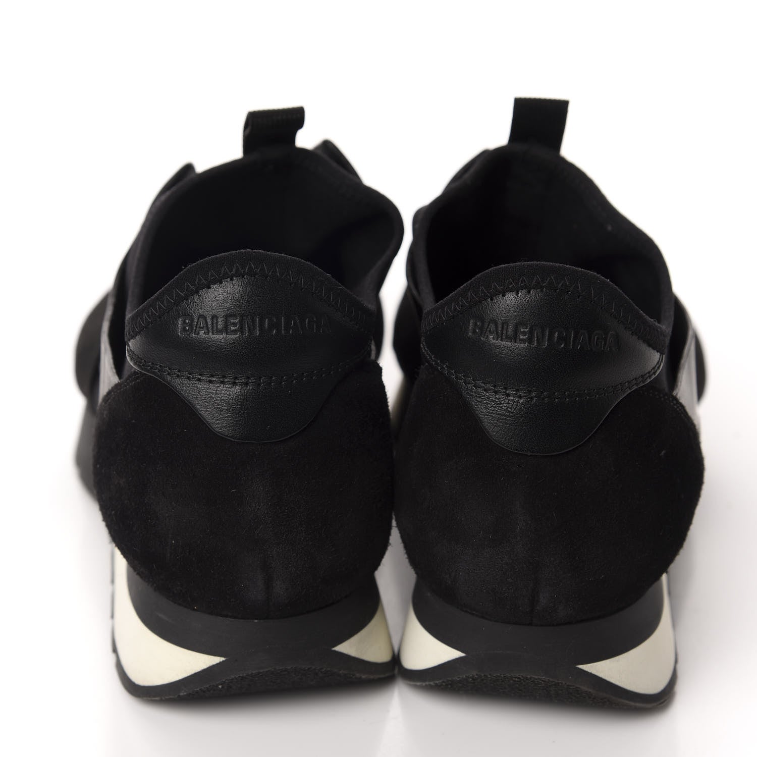 Balenciaga Mesh Calfskin Neoprene Suede Womens Race Runner Sneakers 40 Black 5 of 15