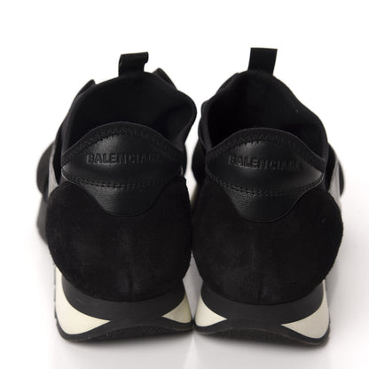 Balenciaga Mesh Calfskin Neoprene Suede Womens Race Runner Sneakers 40 Black 5 of 15