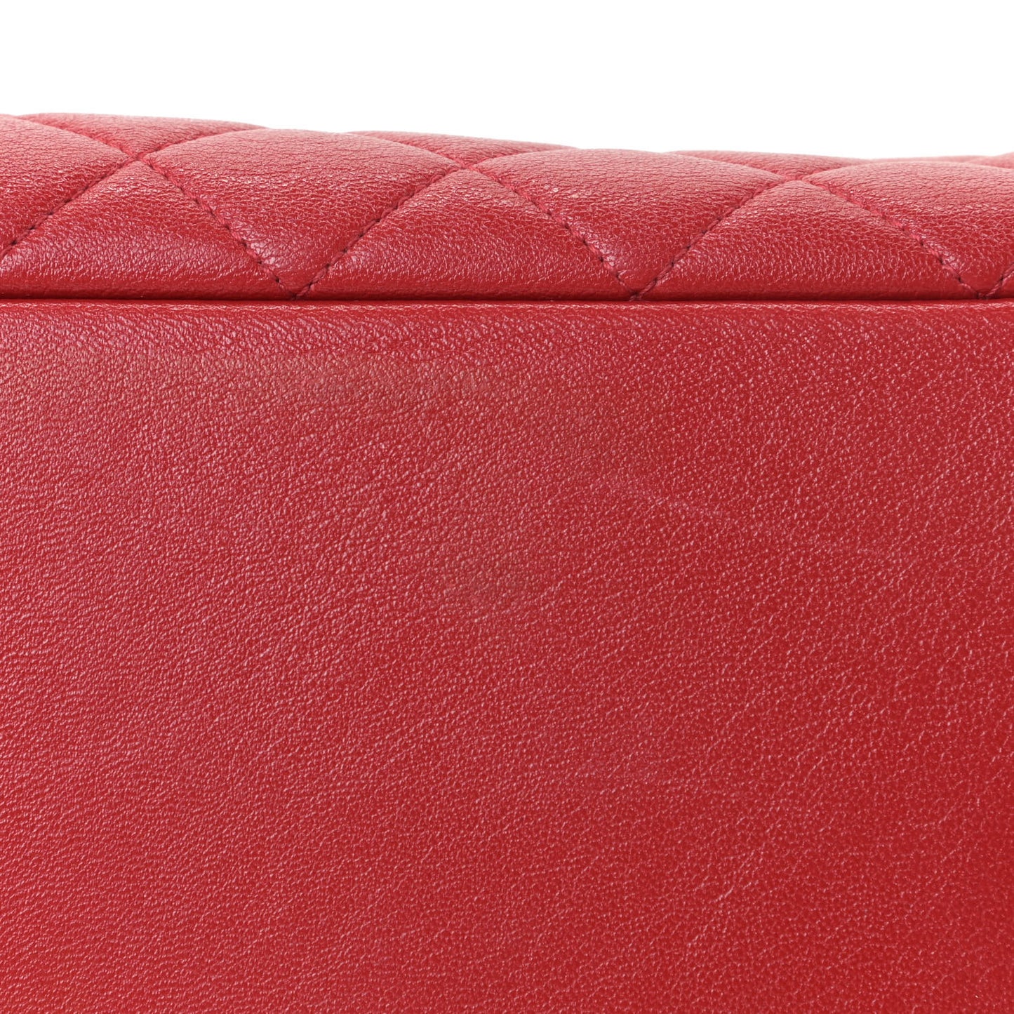 Shiny Sheepskin Quilted Medium Shopping Tote Red