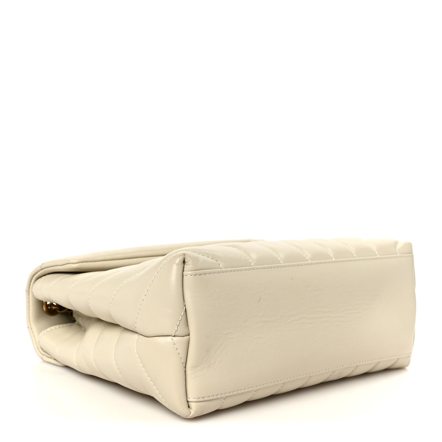 Saint Laurent Calfskin Y Quilted Monogram Small Loulou Chain Satchel Crema Soft 4 of 11