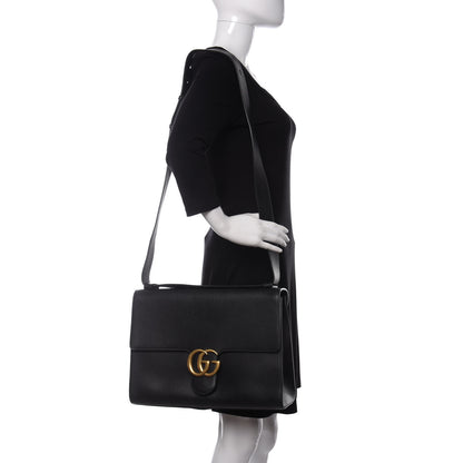 Gucci Calfskin GG Marmont Messenger Bag Black 2 of 11