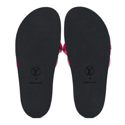 Louis Vuitton Calfskin Embossed Monogram Sunset Flat Comfort Mule 39 Rose Pop 5 of 8