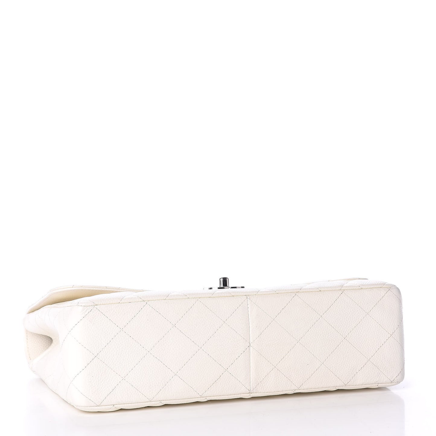 Caviar Quilted Jumbo Single Flap White