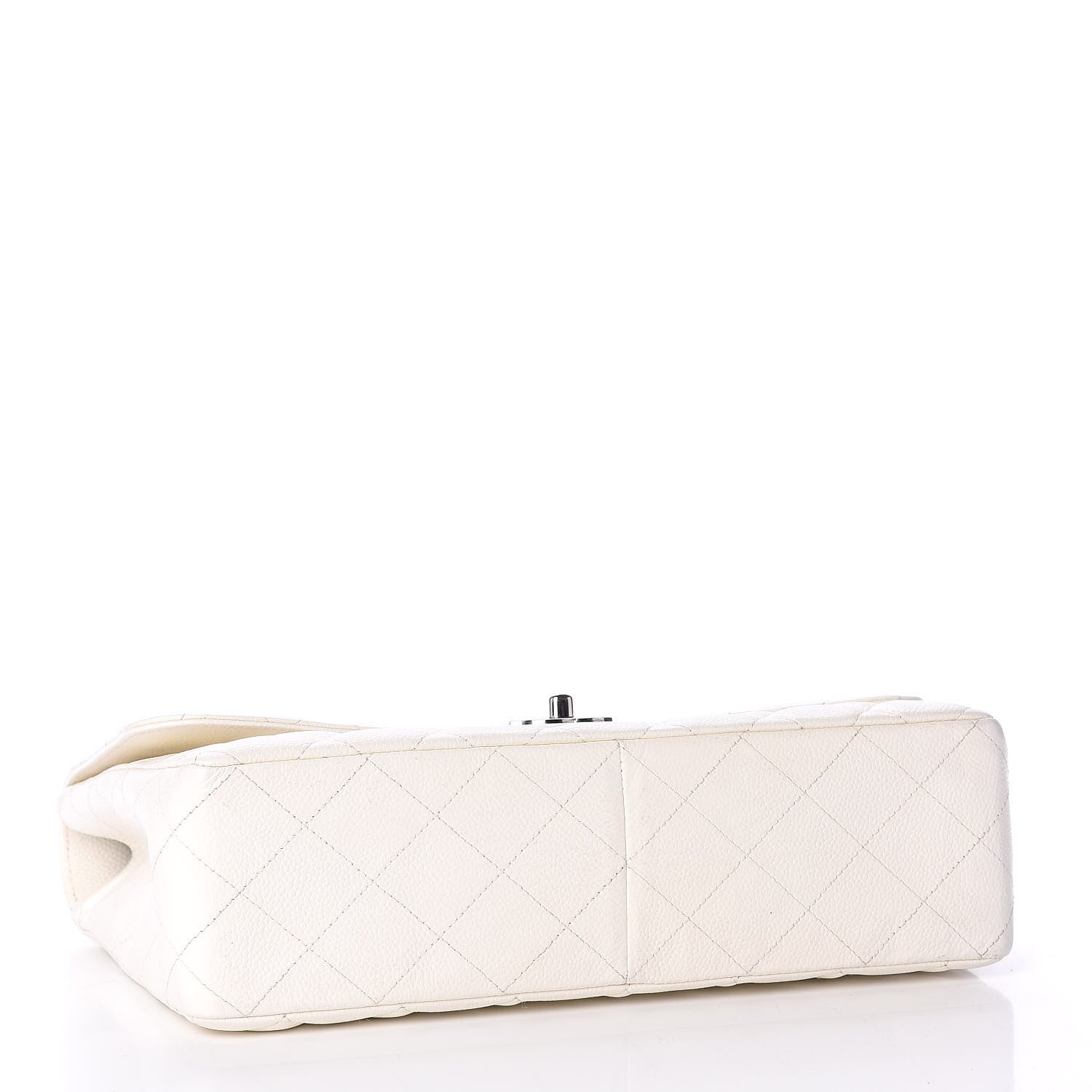 Chanel Caviar Quilted Jumbo Single Flap White 3 of 11