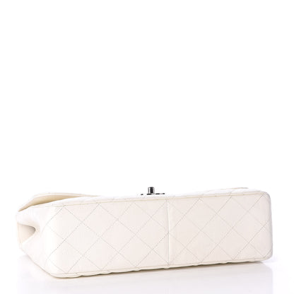 Chanel Caviar Quilted Jumbo Single Flap White 3 of 11