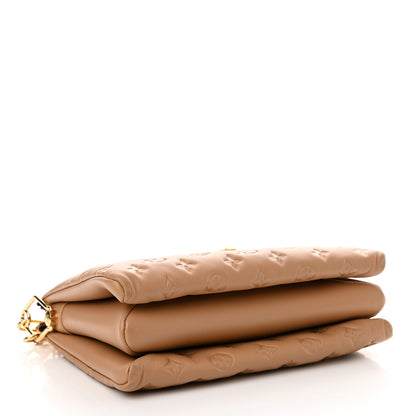 Louis Vuitton Lambskin Embossed Monogram Coussin PM Camel 4 of 9