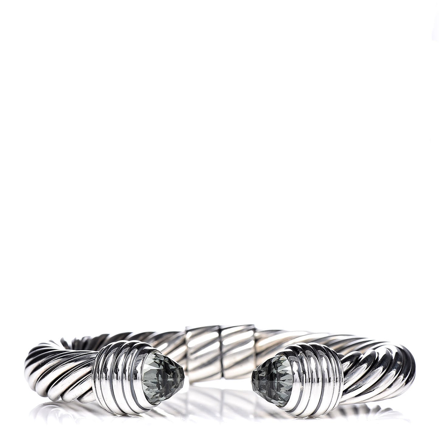 Sterling Silver Prasiolite 10mm Cable Classics Hinged Bracelet