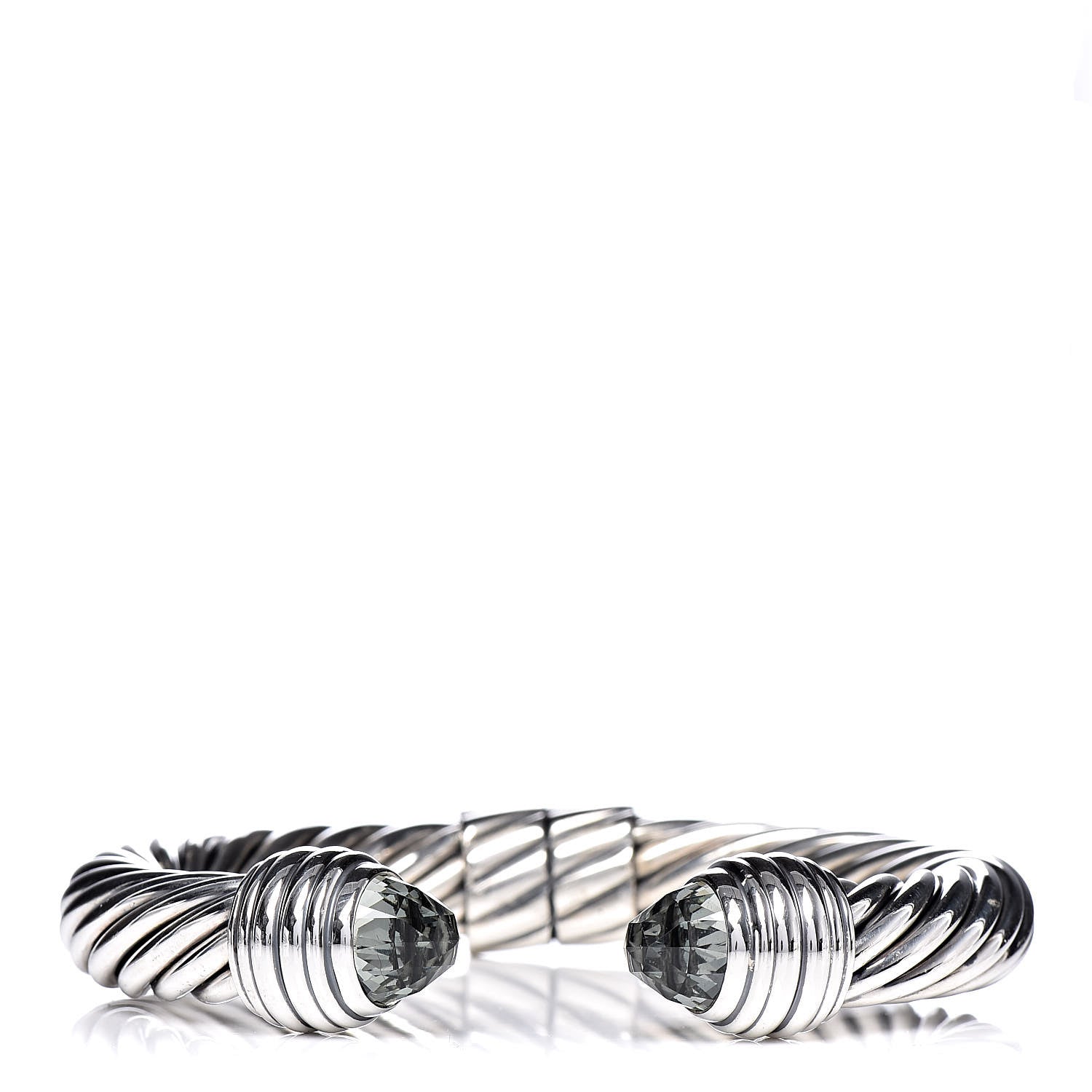 David Yurman Sterling Silver Prasiolite 10mm Cable Classics Hinged Bracelet 1 of 4