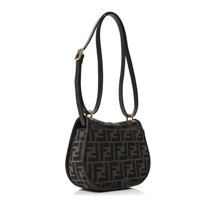 Fendi Fabric Jacquard Vitello Cher Cuoio FF 1974 Small Fendi C'mon Tobacco Moro Ebano 3 of 10