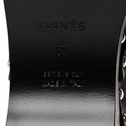 Hermes Calfskin Carlotta Mules 37 Black 6 of 8