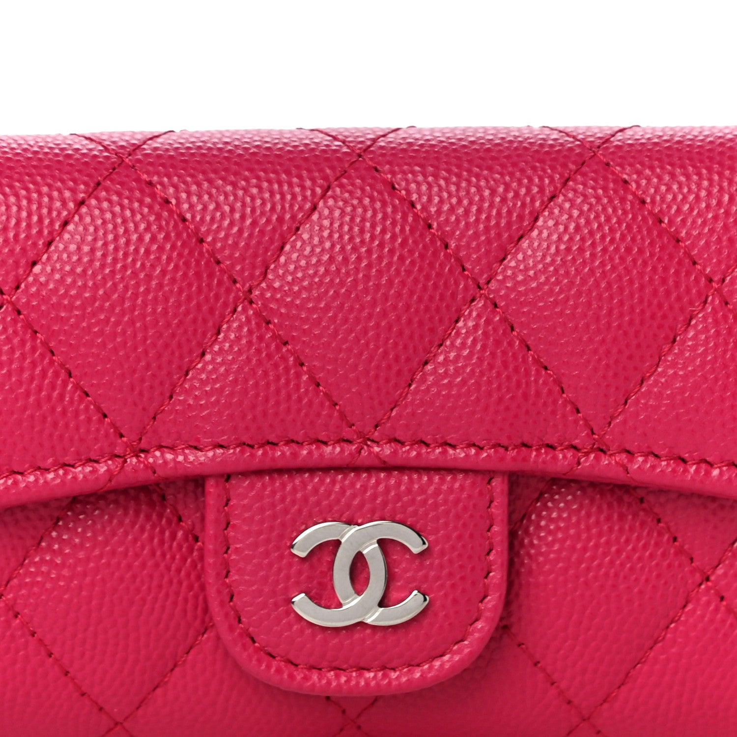 Chanel Caviar Quilted Classic 4 Key Holder Wallet Dark Pink 8 of 11