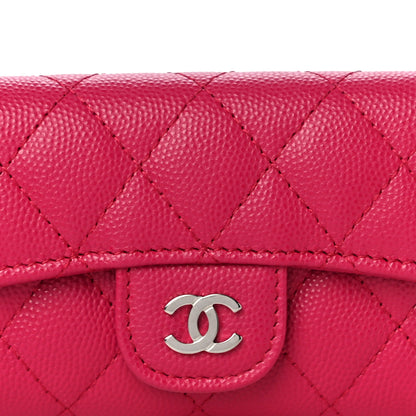 Chanel Caviar Quilted Classic 4 Key Holder Wallet Dark Pink 8 of 11
