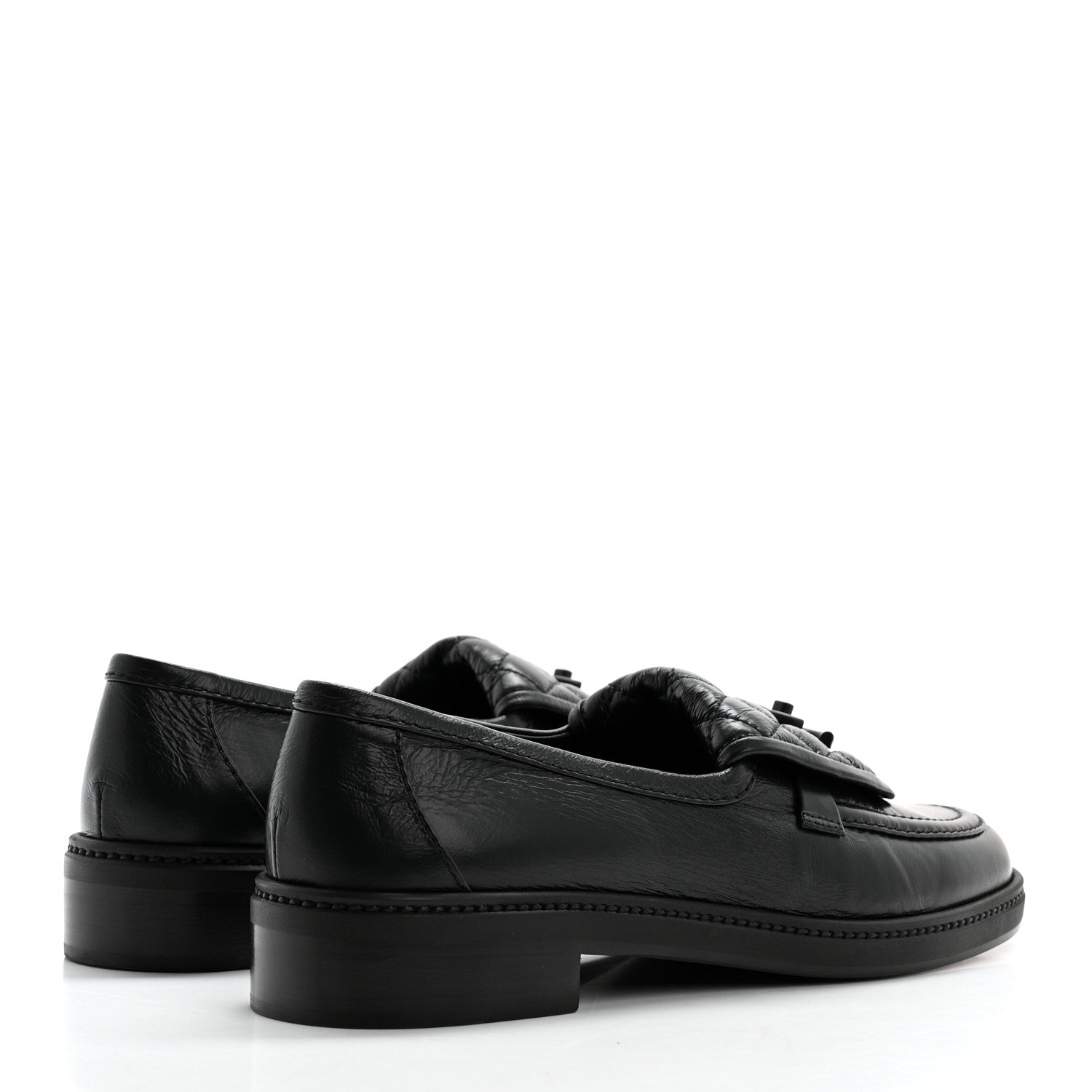Chanel Crumpled Lambskin Quilted CC Turnlock Loafers 40.5 Black 4 of 9
