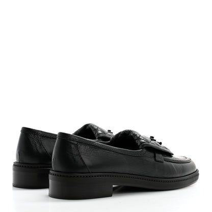 Chanel Crumpled Lambskin Quilted CC Turnlock Loafers 40.5 Black 4 of 9