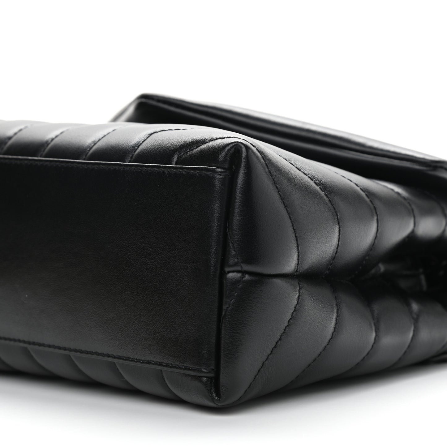 Calfskin Y Quilted Monogram Small Loulou Chain Satchel Black