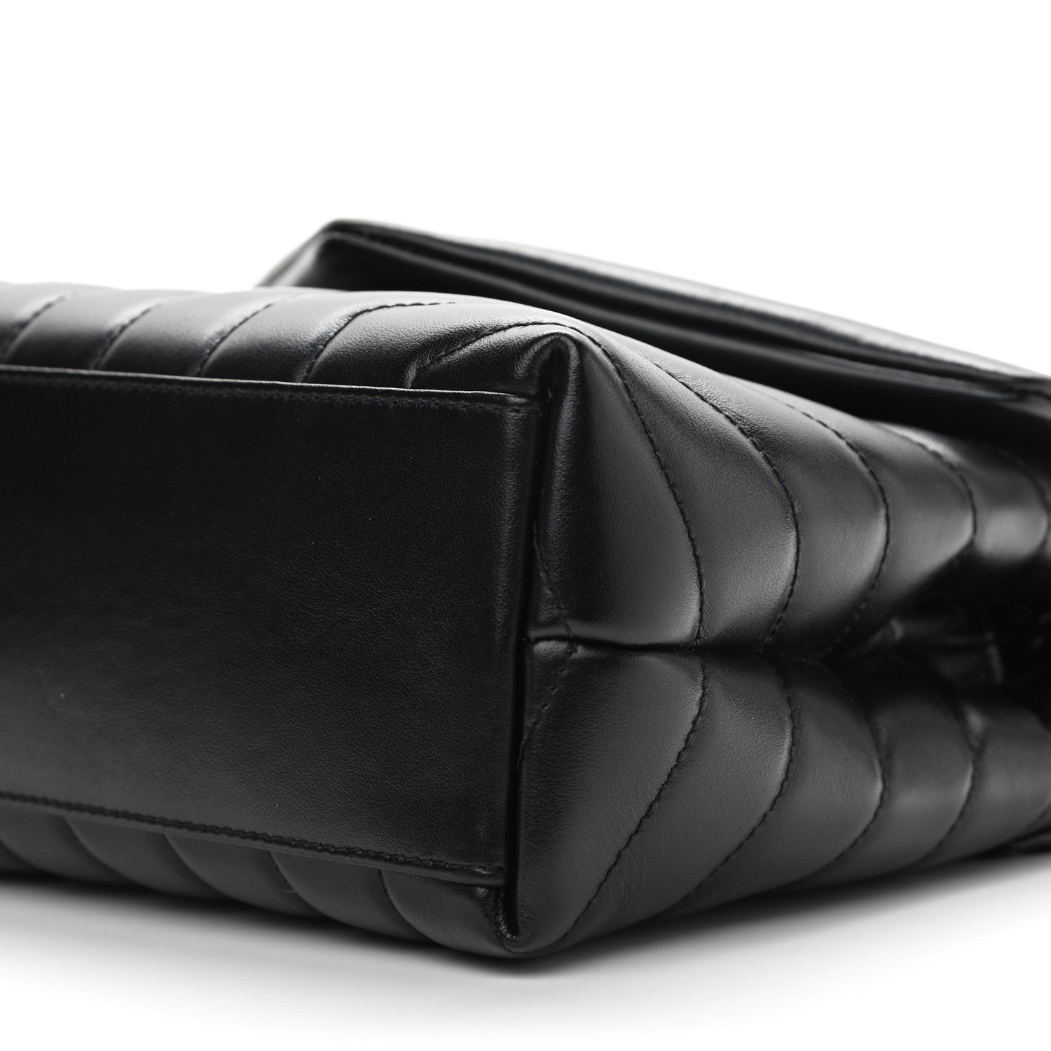 Saint Laurent Calfskin Y Quilted Monogram Small Loulou Chain Satchel Black 9 of 10