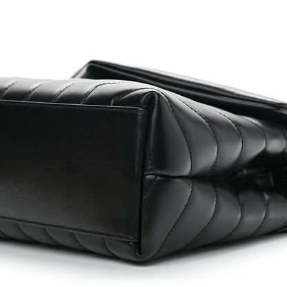 Saint Laurent Calfskin Y Quilted Monogram Small Loulou Chain Satchel Black 9 of 10