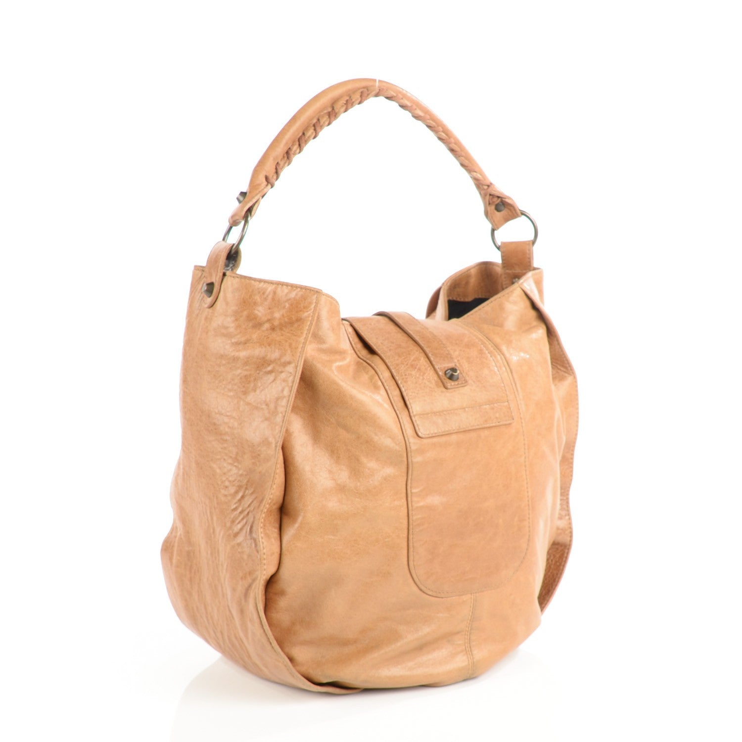 Balenciaga Chevre Classic Hardware Shrug Hobo Caramel 3 of 9