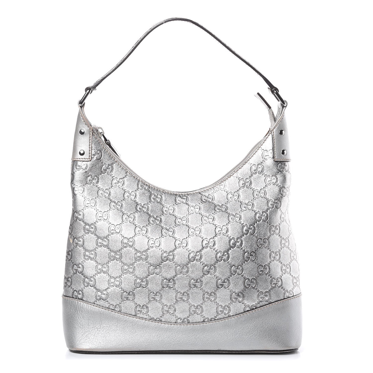 Gucci Guccissima Small Shoulder Bag Silver 1 of 14