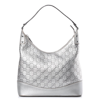 Gucci Guccissima Small Shoulder Bag Silver 1 of 14