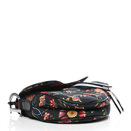 Christian Dior Canvas Floral Saddle Bag Black 4 of 4