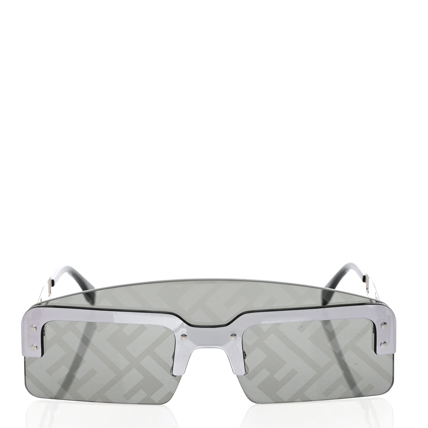 Metal Acetate The Technicolor FF Shield Sunglasses FE40023U Shiny Palladium Smoke Mirror