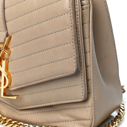 Saint Laurent Lambskin Matelasse Chevron Monogram Small Sulpice Bag Sable Beige 22 of 24