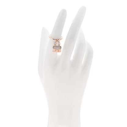 Hermes 18K Rose Gold Diamond Amulettes Constance Ring 52 6 2 of 7