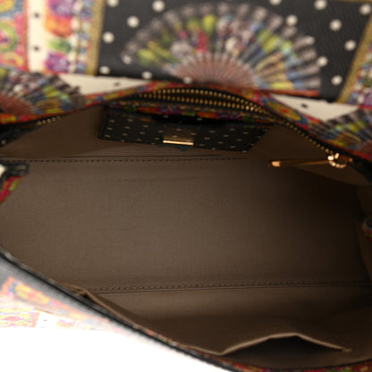 Dolce & Gabbana Dauphine Fan Foulard Medium Miss Sicily Satchel Black Multicolor 5 of 16