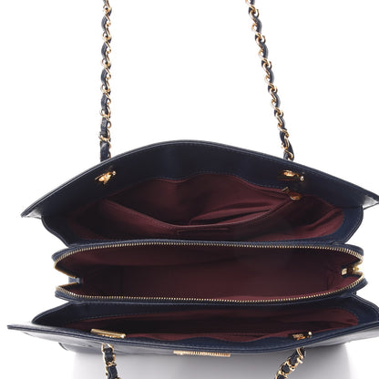 Chanel Sheepskin Quilted Mademoiselle Vintage Shopping Tote Navy 5 of 8