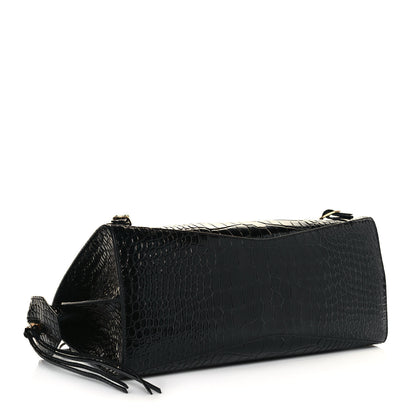 Balenciaga Shiny Supple Calfskin Crocodile Embossed Brass Hardware Neo Classic City Black 4 of 11