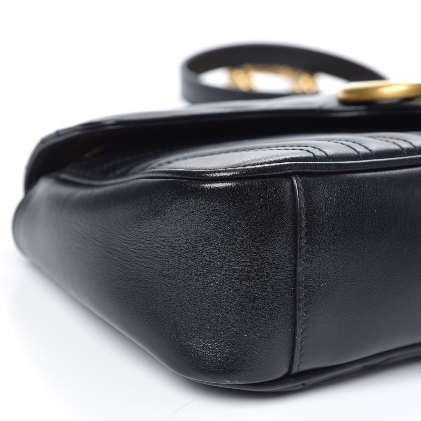 Calfskin Matelasse Small GG Marmont Shoulder Bag Black