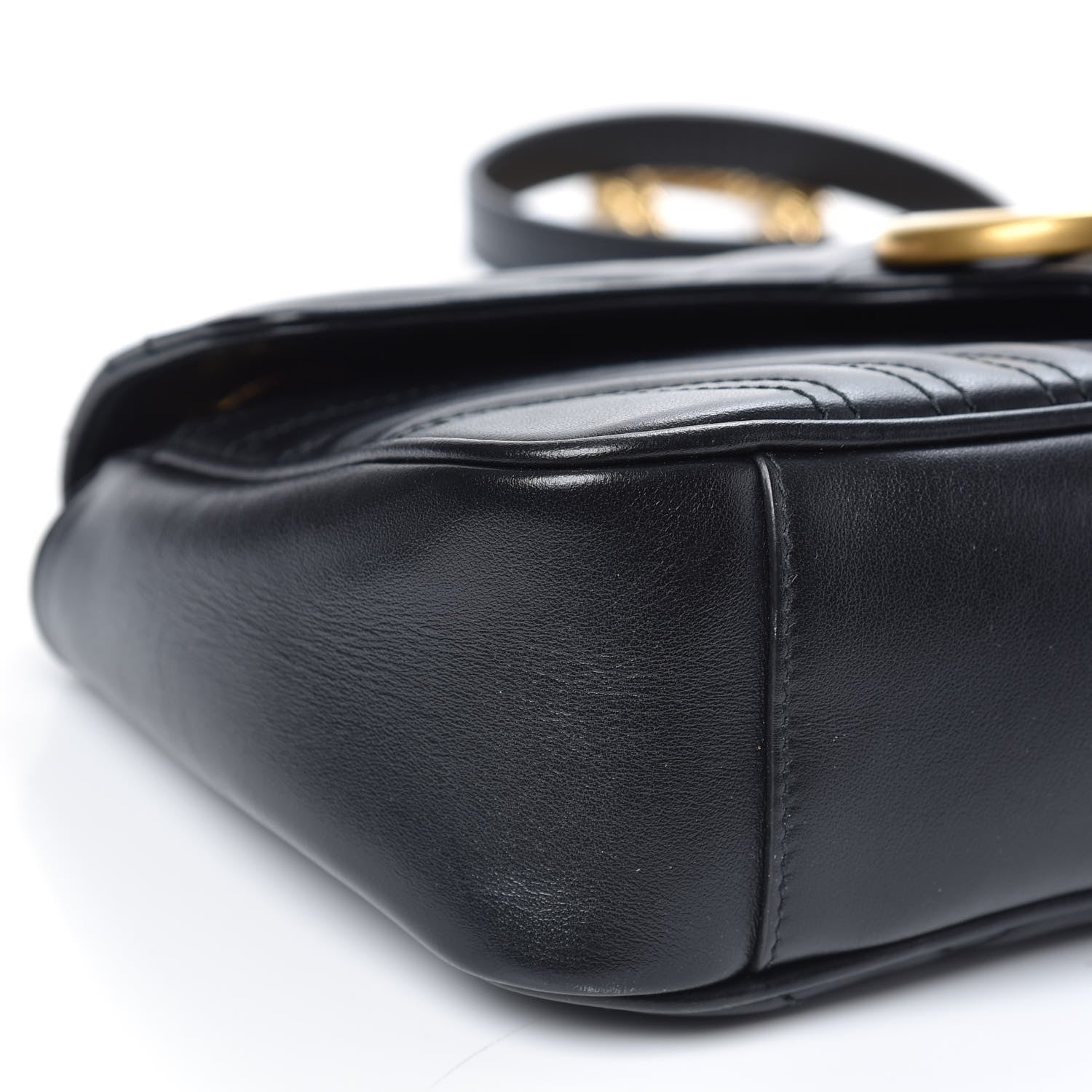 Gucci Calfskin Matelasse Small GG Marmont Shoulder Bag Black 8 of 14