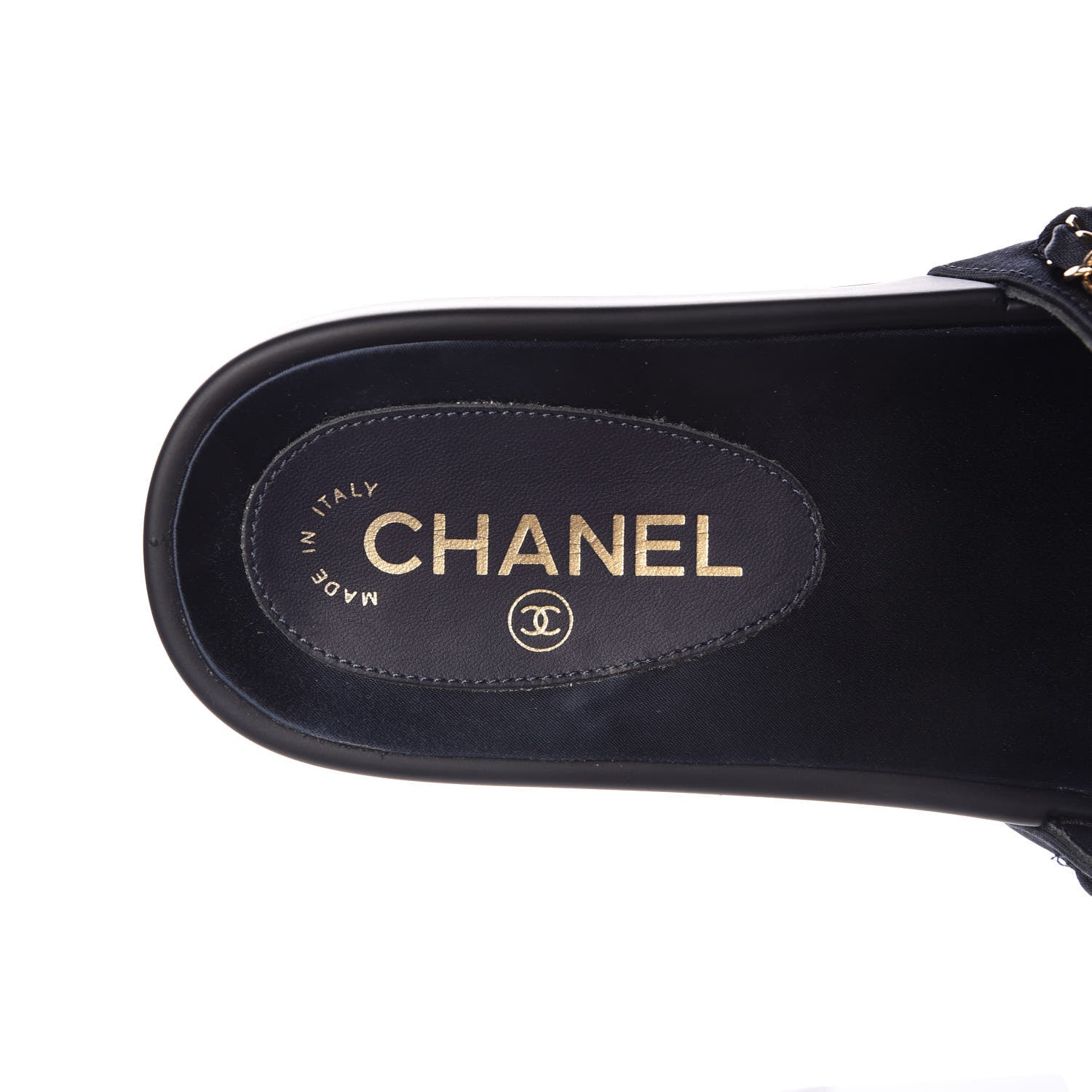 Chanel Canvas Chain Flat Sandals 36 Marine 8 of 10