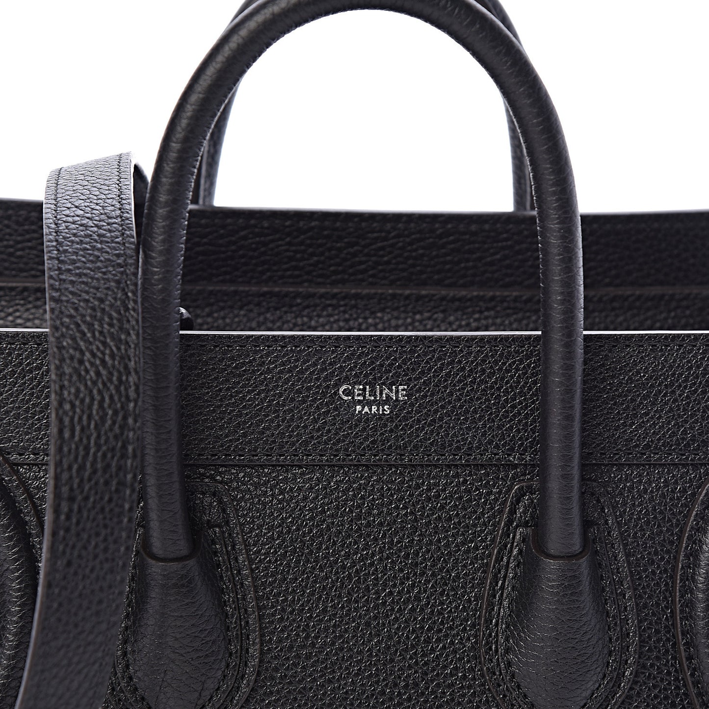 Drummed Calfskin Nano Luggage Black