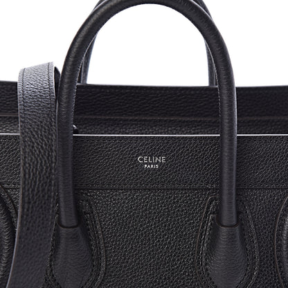 Celine Drummed Calfskin Nano Luggage Black 7 of 9