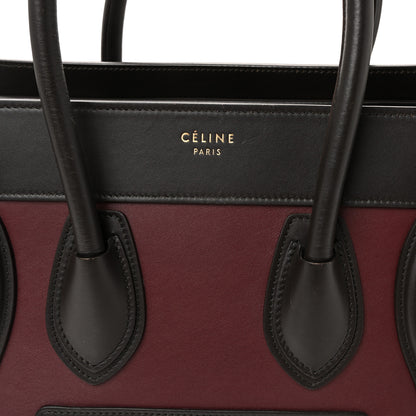 Celine Smooth Calfskin Nubuck Micro Tri-Color Luggage Burgundy 7 of 9