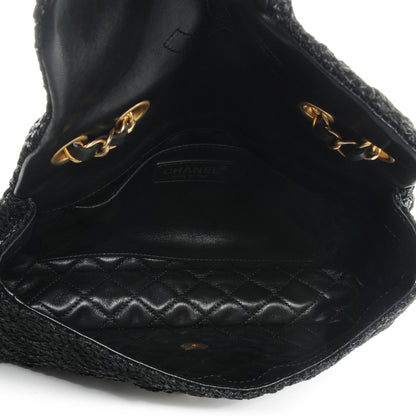 Chanel Woven Nylon Medium Flap Black 6 of 9