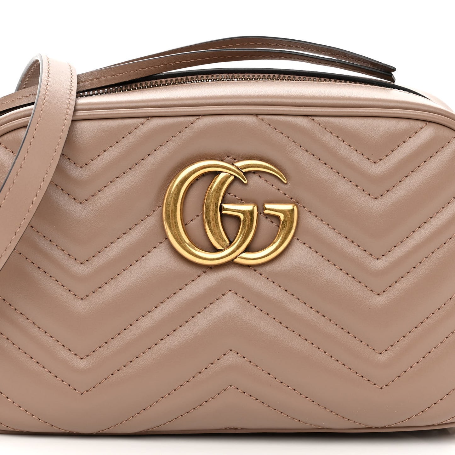 Calfskin Matelasse Small GG Marmont Chain Shoulder Bag Porcelain Rose