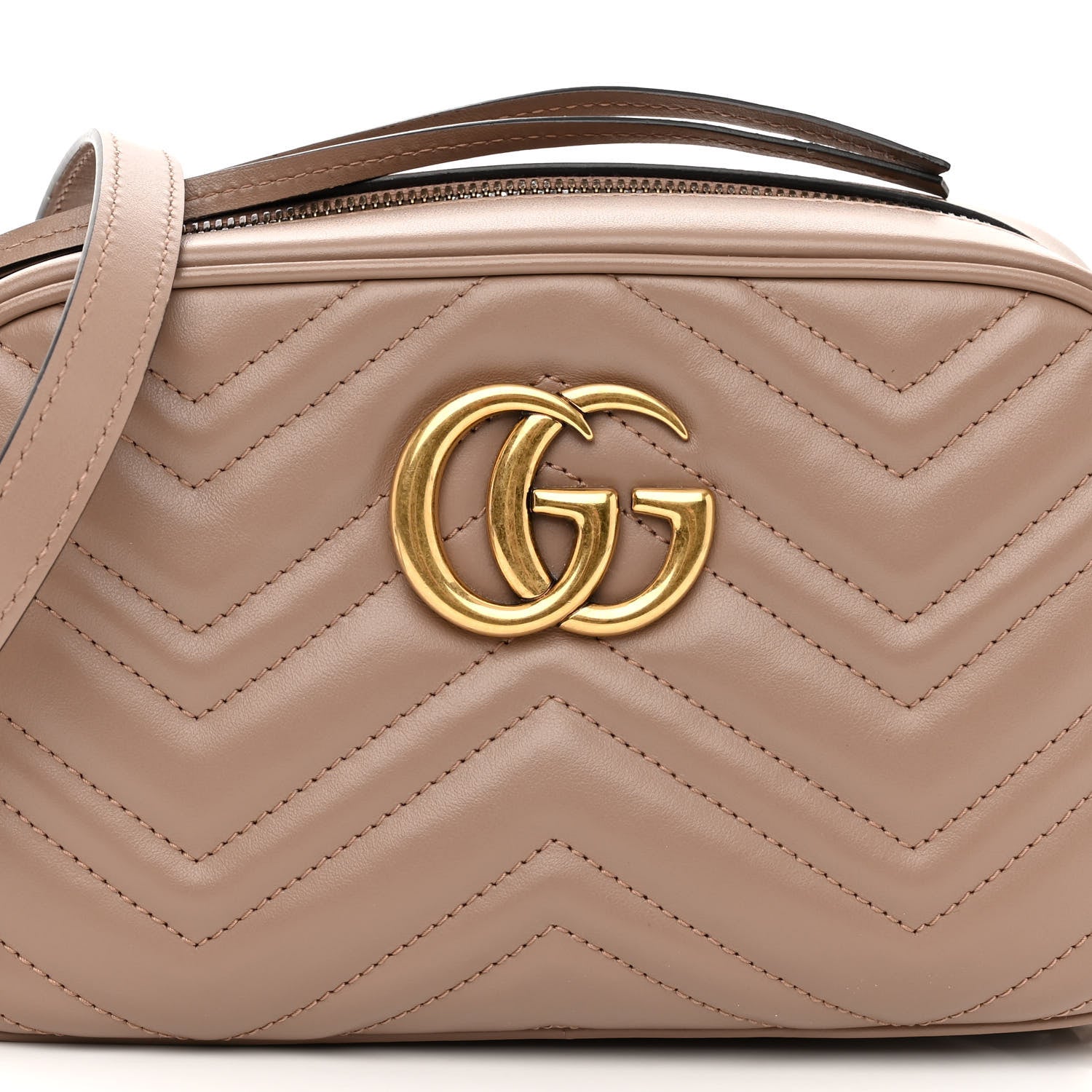 Gucci Calfskin Matelasse Small GG Marmont Chain Shoulder Bag Porcelain Rose 7 of 10