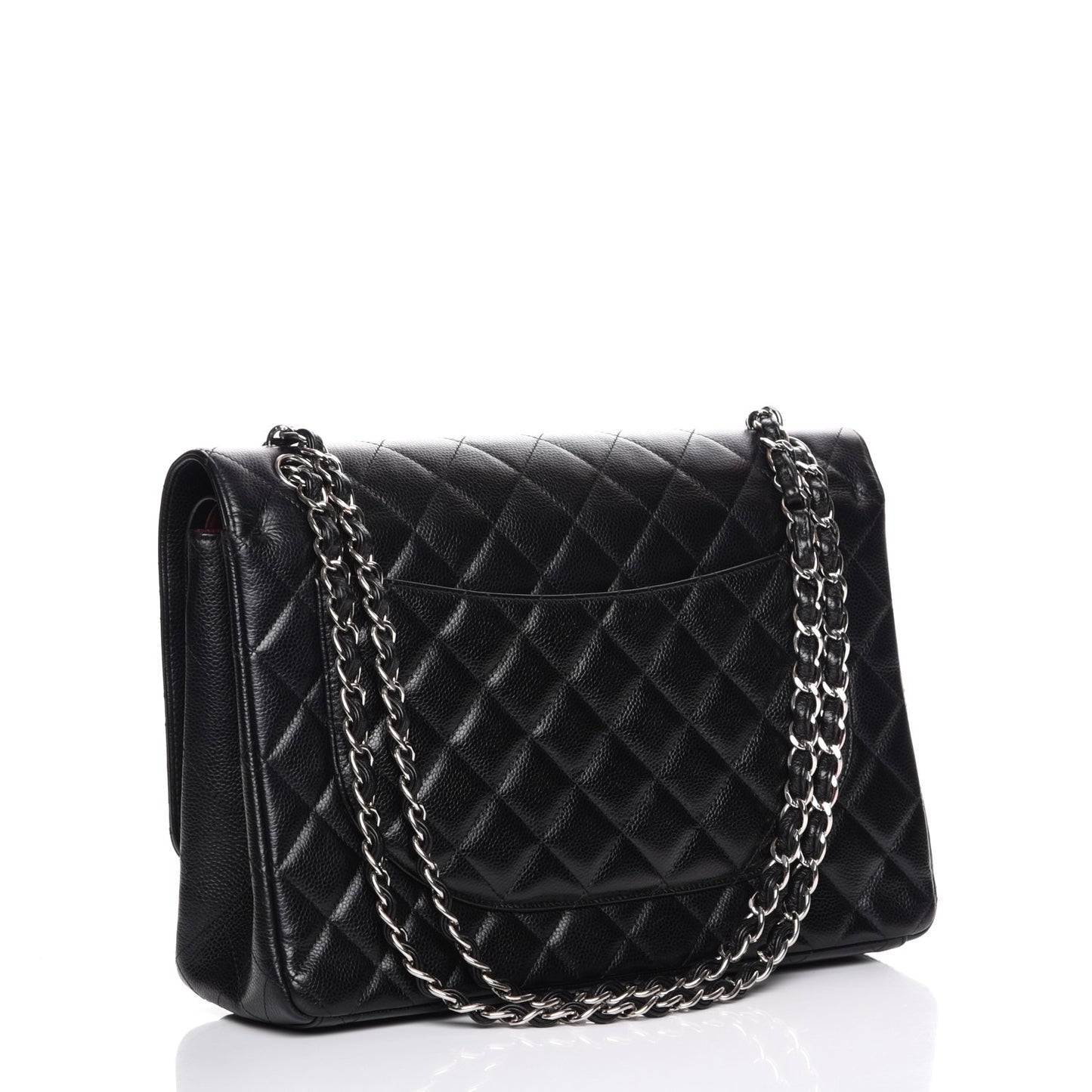 Caviar Quilted Maxi Double Flap Black