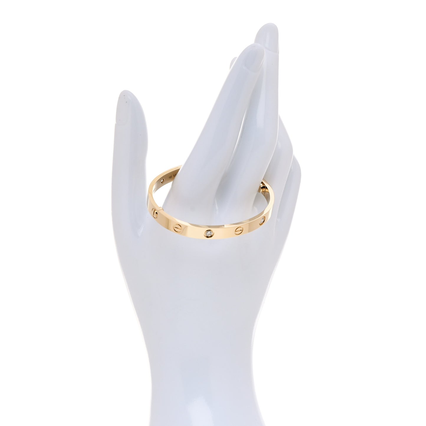 18K Yellow Gold 4 Diamond LOVE Bracelet 16