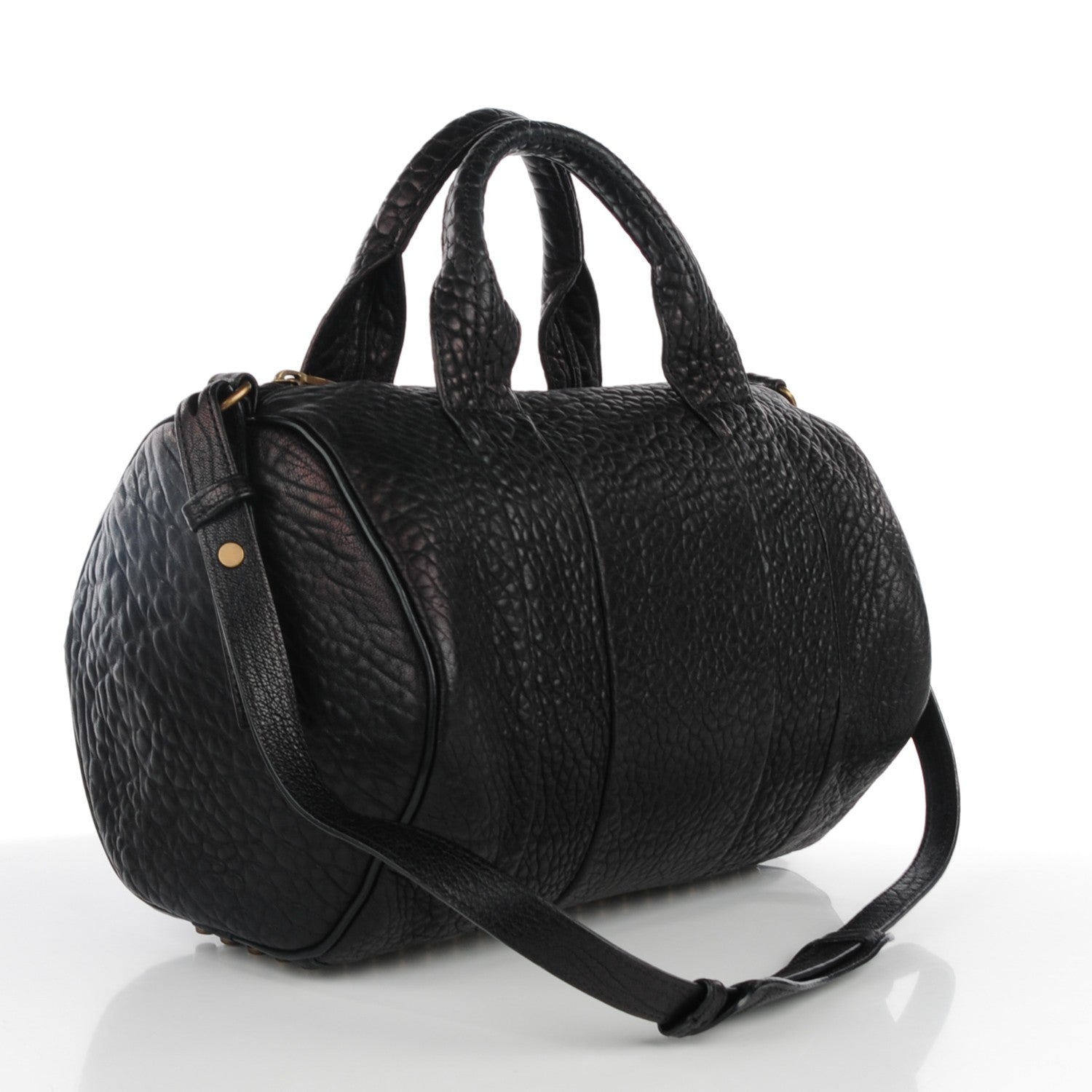 Alexander Wang Pebbled Lambskin Rocco Black Antique Brass Hardware 3 of 8