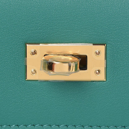 Hermes Swift Kelly Pochette Clutch Vert Vertigo 8 of 28