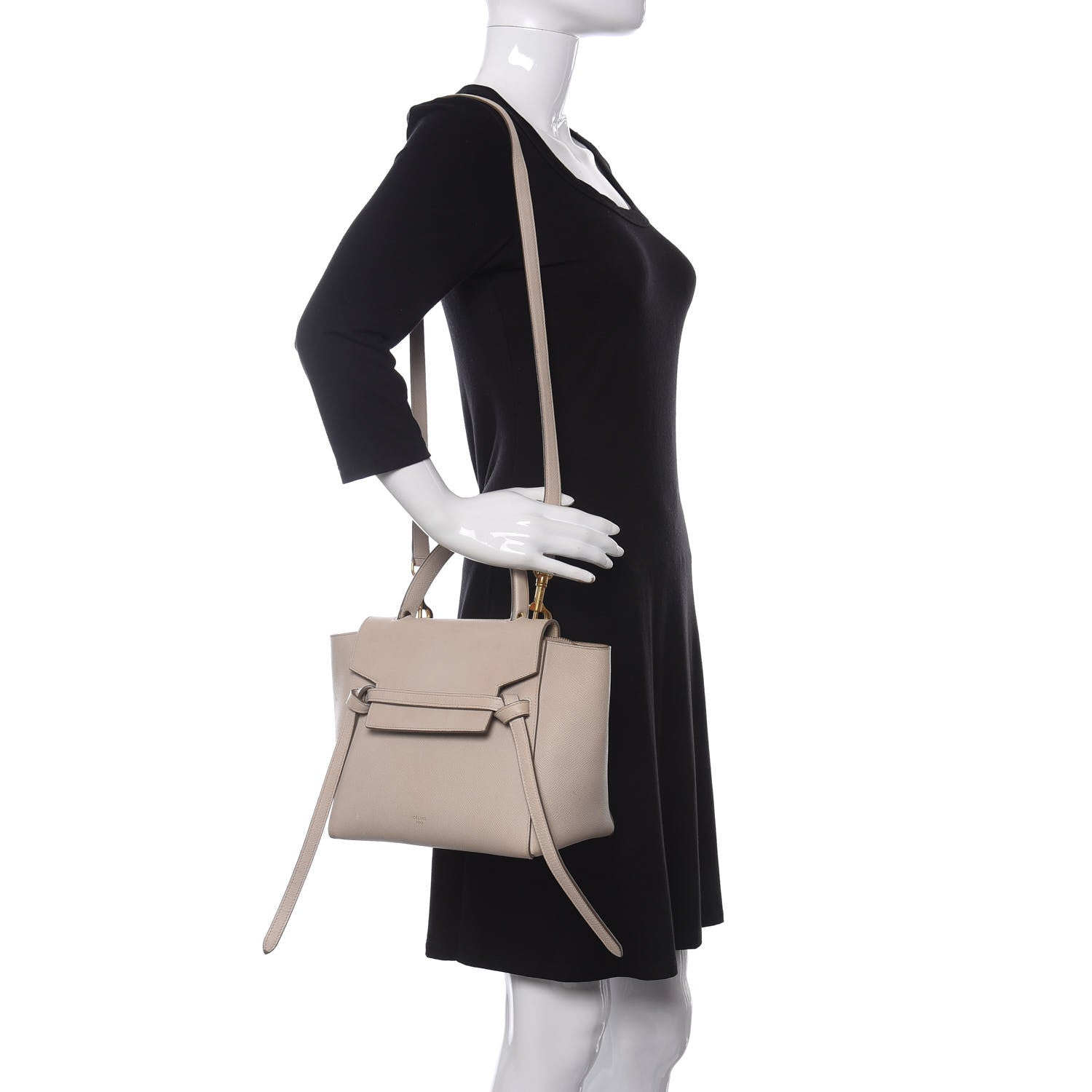 Celine Grained Calfskin Micro Belt Bag Linen 2 of 9