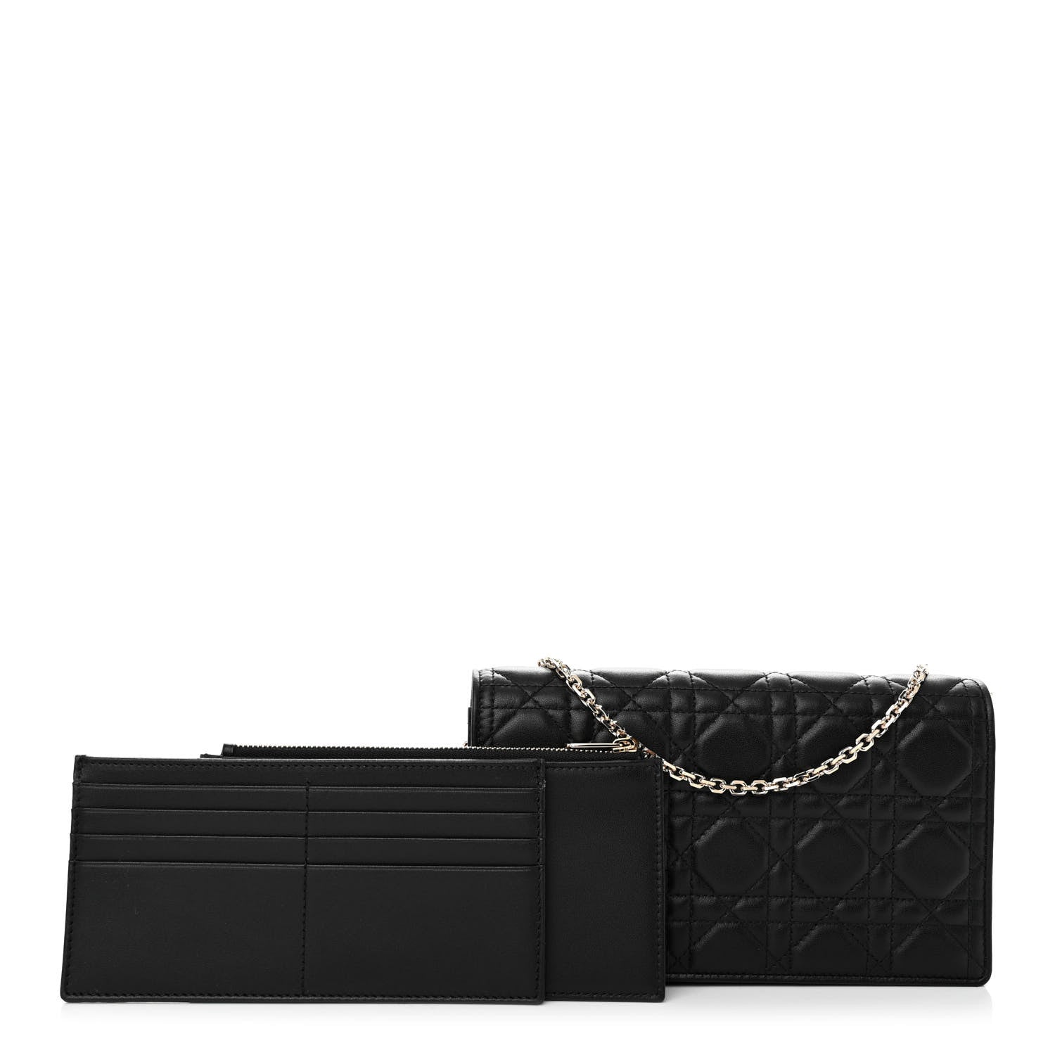 Christian Dior Lambskin Cannage Lady Dior Pouch Black 1 of 10