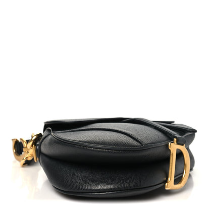 Christian Dior Grained Calfskin Saddle Bag With Strap Black 4 of 10